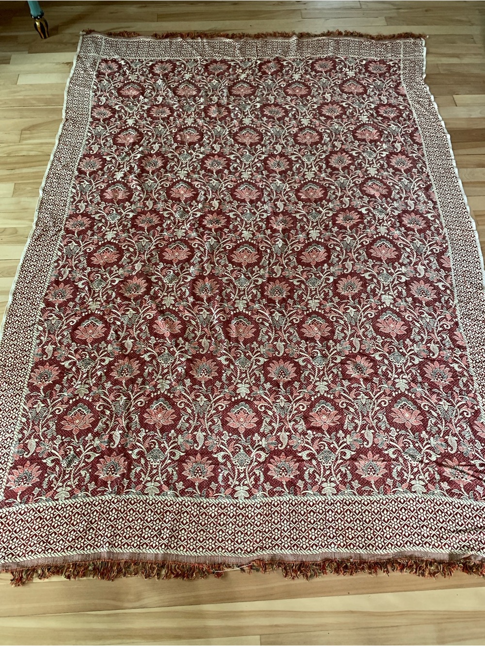 Vintage Brocade Tablecloth Throw